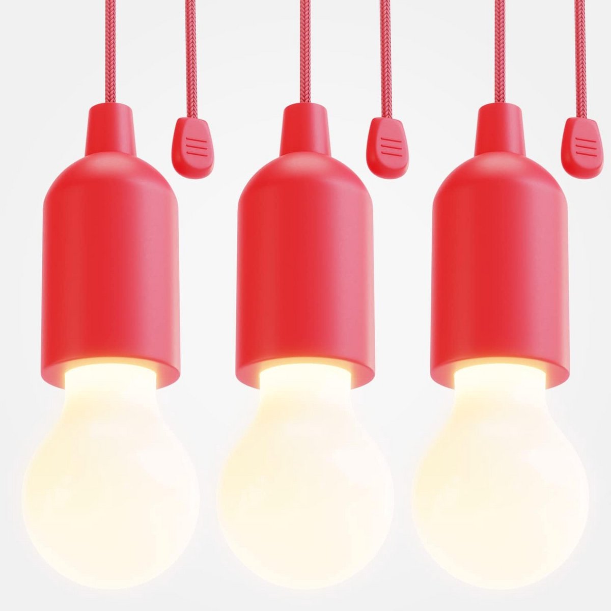Draadloze LED Lamp met Treklicht - Warmwit, Mobiele Verlichting voor Tuin, Tent, Camping en Feestdecoratie
