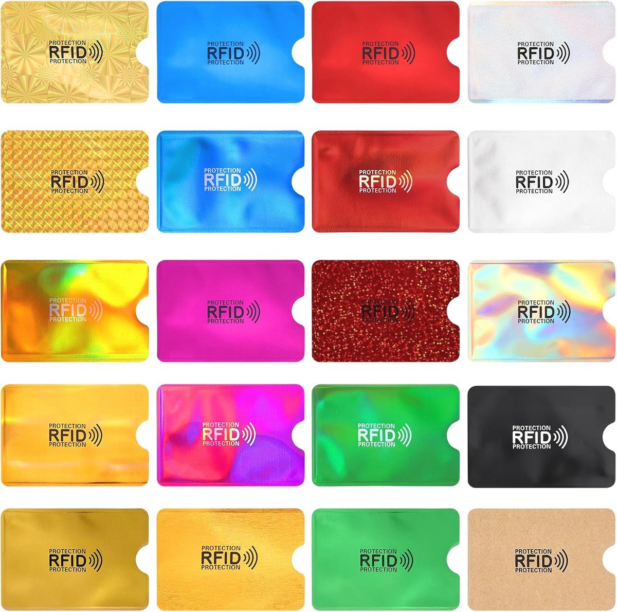 RFID Blokker Kaarthoes voor Creditcards en ID-Kaarten - Bescherming tegen Identiteitsdiefstal - 10 Stuks - 9,1 x 6,3 cm