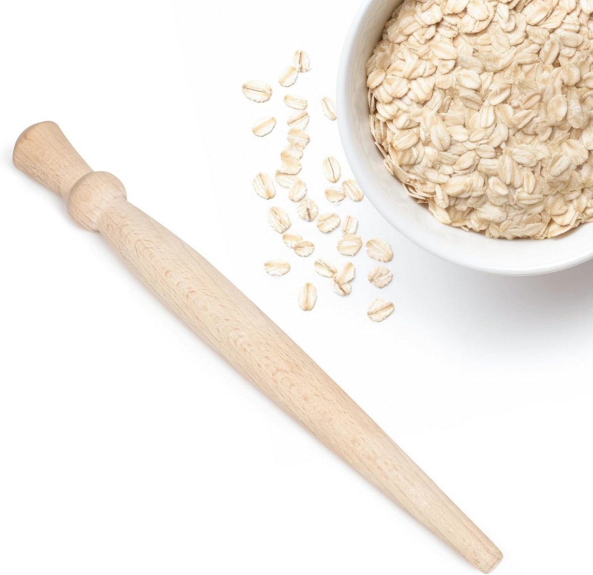 Houten Spurtle voor Havermoutpap - 29 cm Roerstaaf van Beukenhout