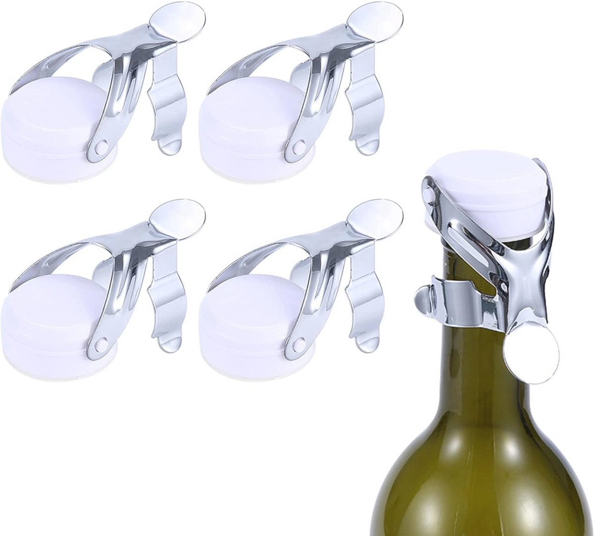 Champagne flessendop - Herbruikbare sluitingen voor wijnverzameling (4 stuks)