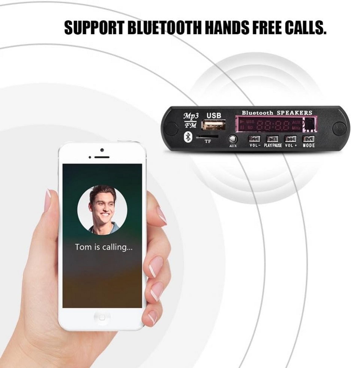 12V Auto Audio Receiver Module met Bluetooth, MP3/WMA Decoder, USB, TF Kaart en FM Radio
