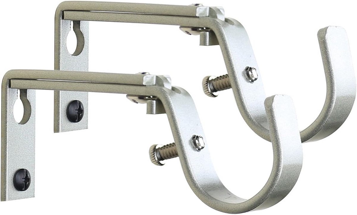 Set van 2 verstelbare gordijnstangbeugels voor 1 1/4-inch stang in verschillende afwerkingen