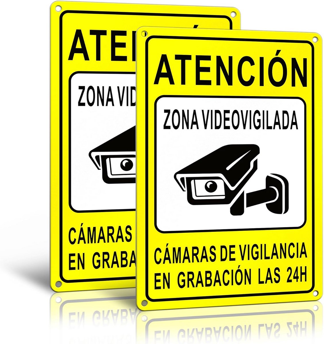 Reflecterend Schild Voor Videobewaking - Waarschuwingsbord 30x20 cm voor Binnen en Buiten