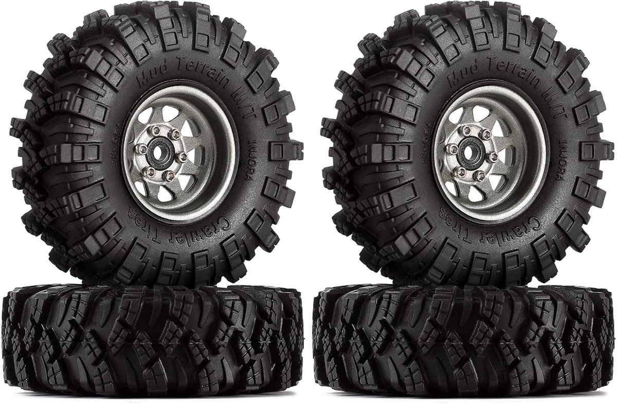 RC Beadlock wielen modderbanden set voor TRX4M 1/18 Axial SCX24 Crawler auto