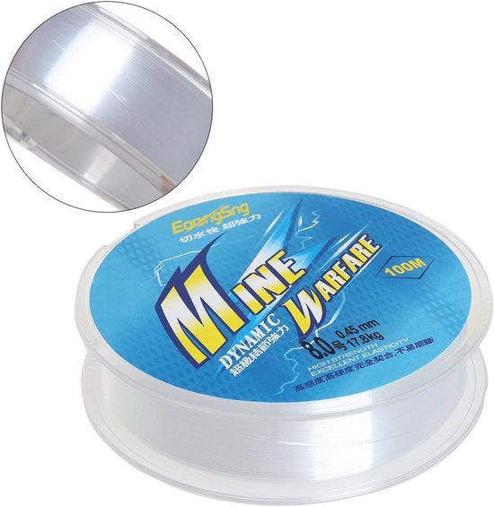 Monofilament Vislijn 100 Meter - 0.45mm Sterke Nylon Draad voor Vissen — afbeelding 5