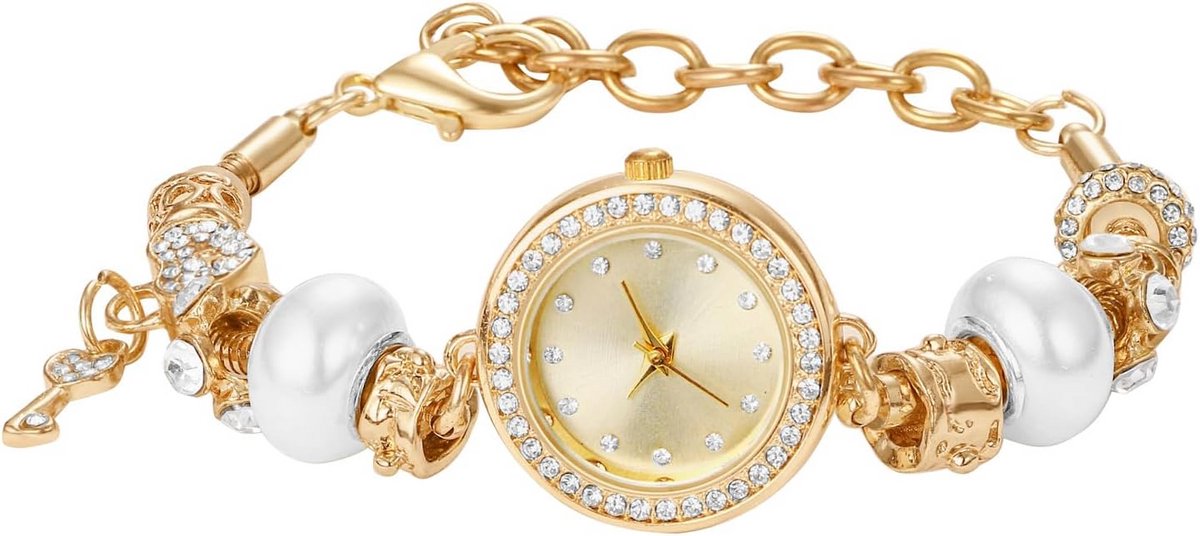 Dameshorloge Roségoud Klein Analoog Kwarts Waterdicht met Verstelbare RVS Armband