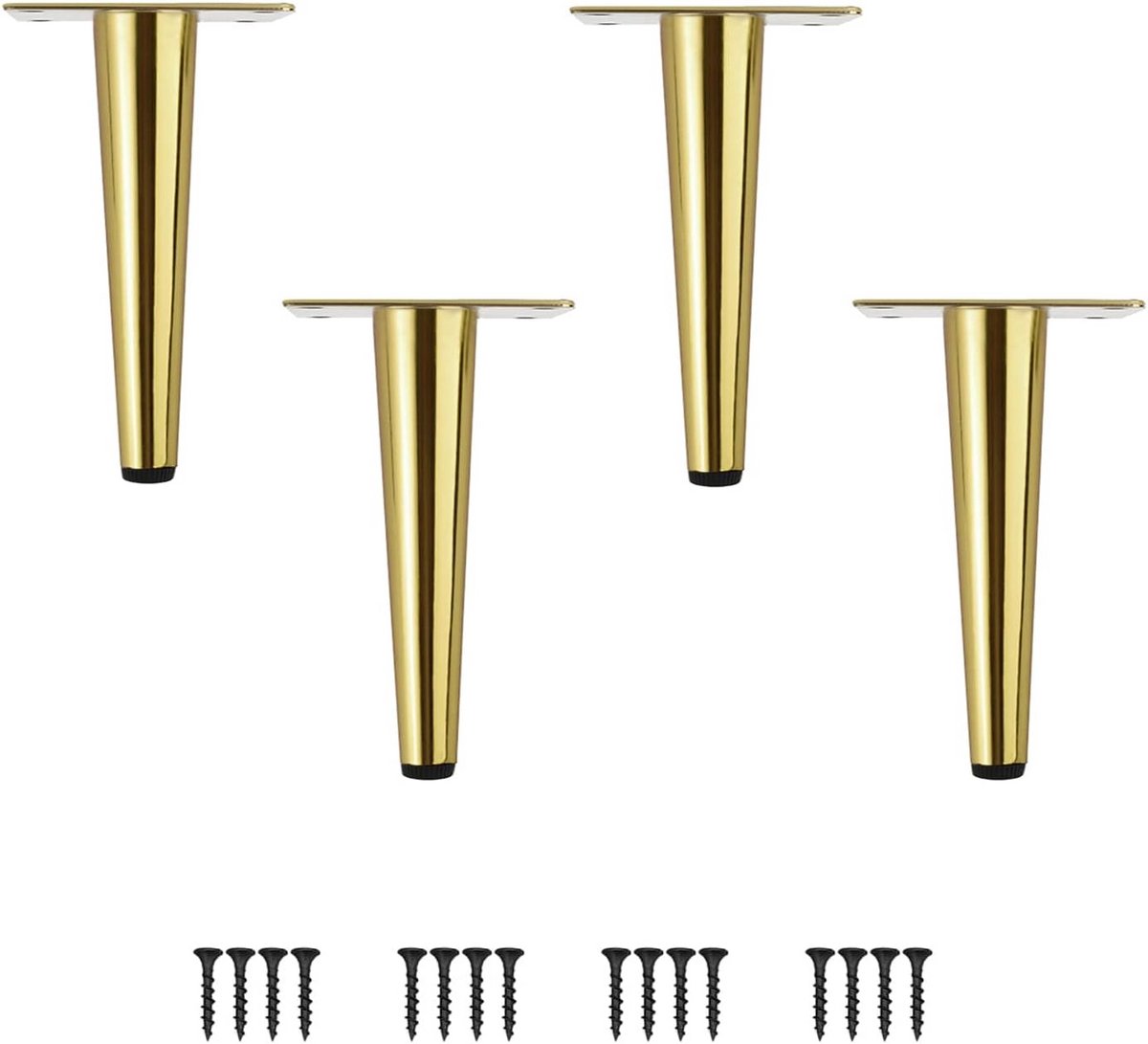 Metalen Meubelpoten Set van 4 voor Tafel en Kast - Robuuste en Duurzame Kogelvormige Poten met Antislip Rubberen Basis