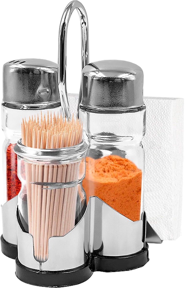 IMPERATORIS® Mini Zoutvaatjes Set – Elegant en Praktisch – Zoutvaatjes van Glas en Roestvrij Staal – Geschikt voor Keuken en Tafel – Set van 2 - Zout- en peperstokjesset voor in de keuken