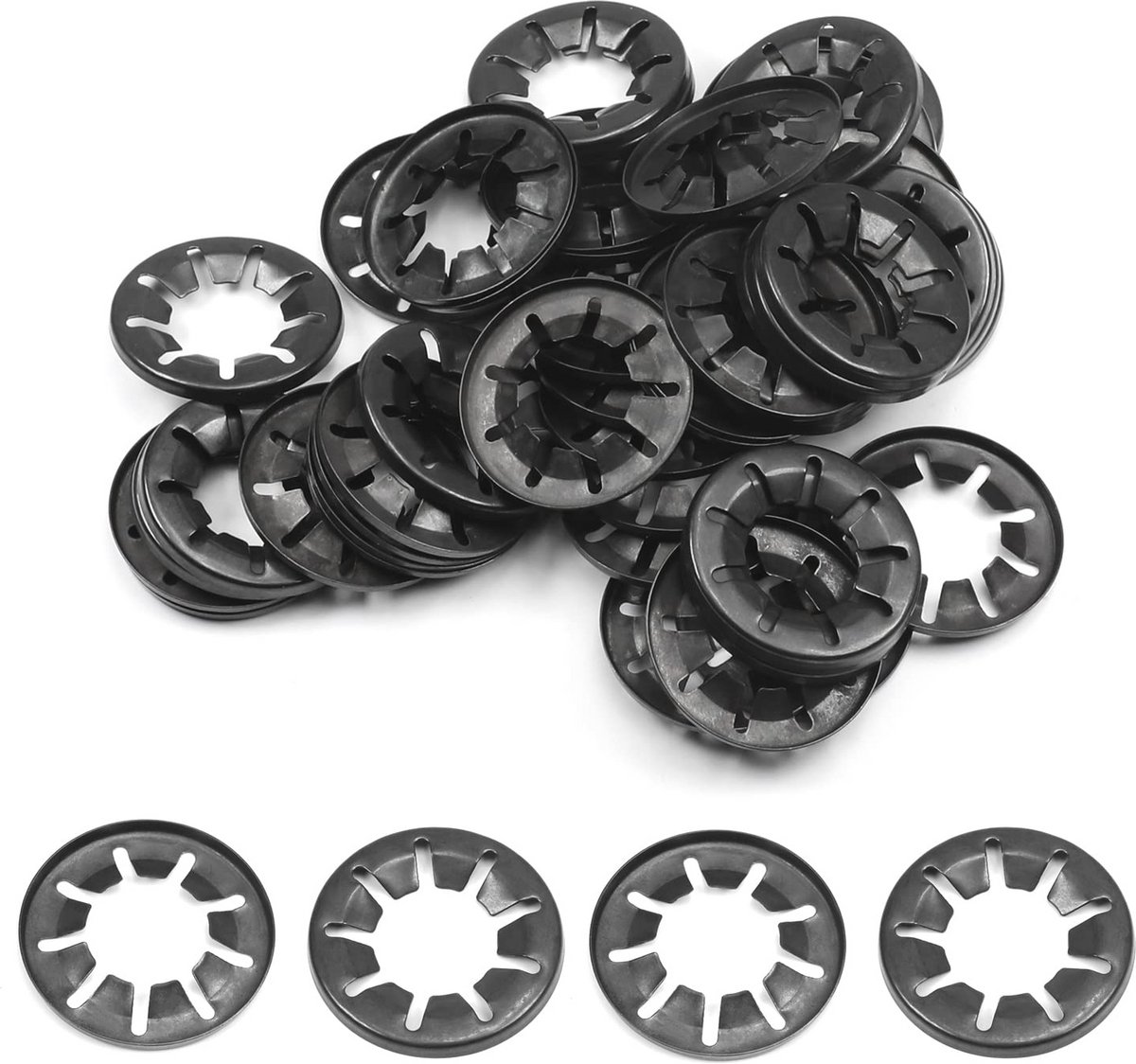 Starlock sluitringen 20 mm binnendiameter, 40 mm buitendiameter - 50 stuks voor schokdemping en isolatie