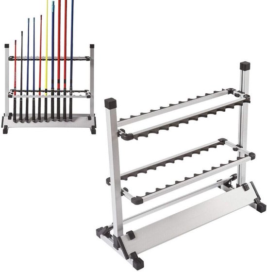 Rutenständer schwarz für 24 Angelruten aus hochwertigem Aluminium 72 x