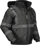 Reflecterende bomberjack voor volwassenen - winterjas, zwart, XL