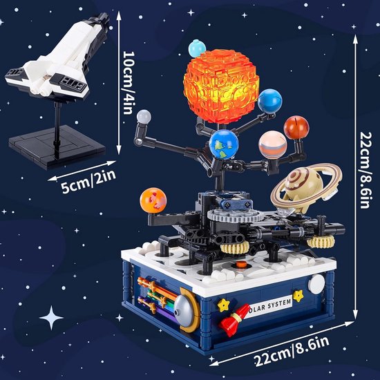 ULTECHNOVO Zonnestelselmodel - zon, aarde, maan, orbitaal model