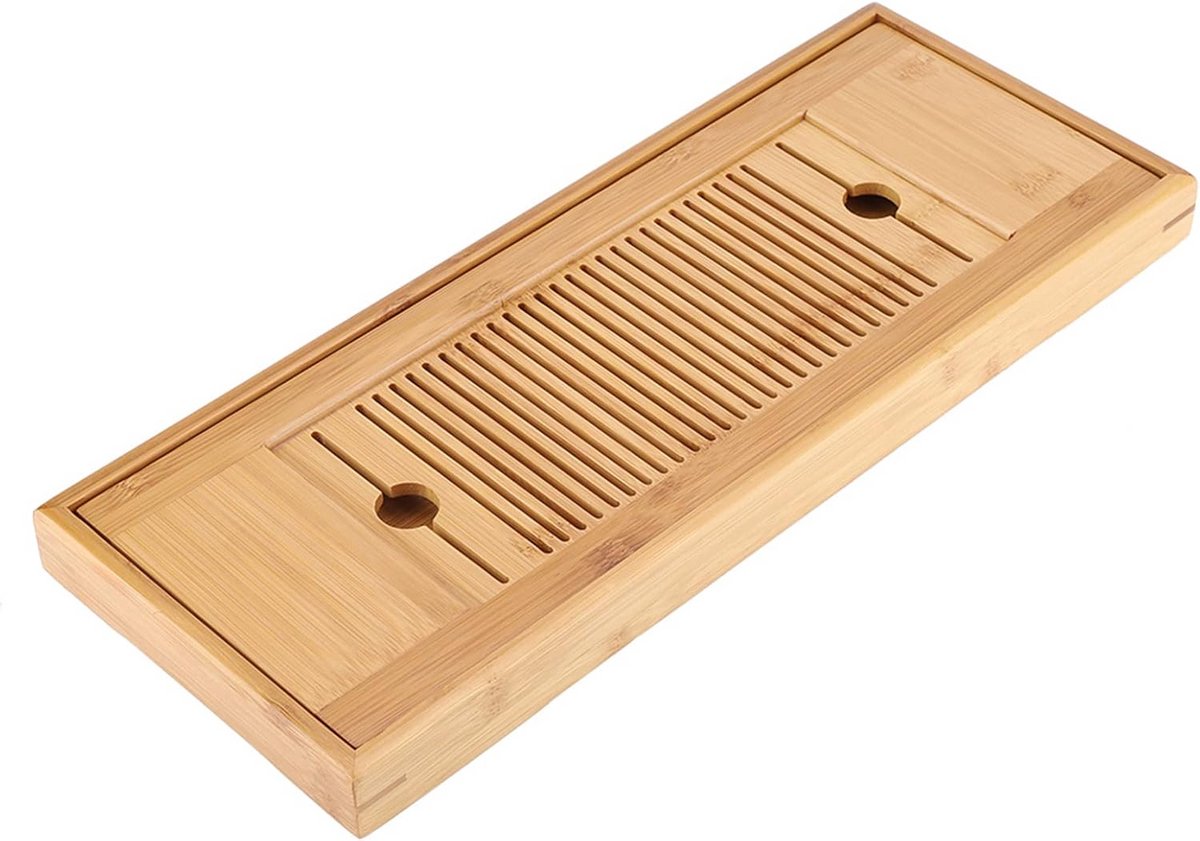 Ronde Bamboe Theetray voor Gongfu Thee Serveerplateau 38x15cm