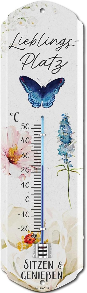 Thermo-bord voor buiten - Vintage tuinborden voor decoratie - Chill Lounge wanddecoratie - Metalen bord 8 x 28 cm