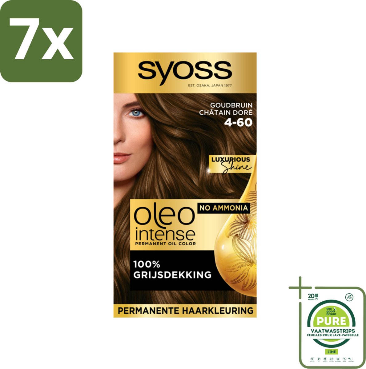 Syoss Oleo Intense - Haarverf - 4-60 - Goudbruin - 115ml x 7