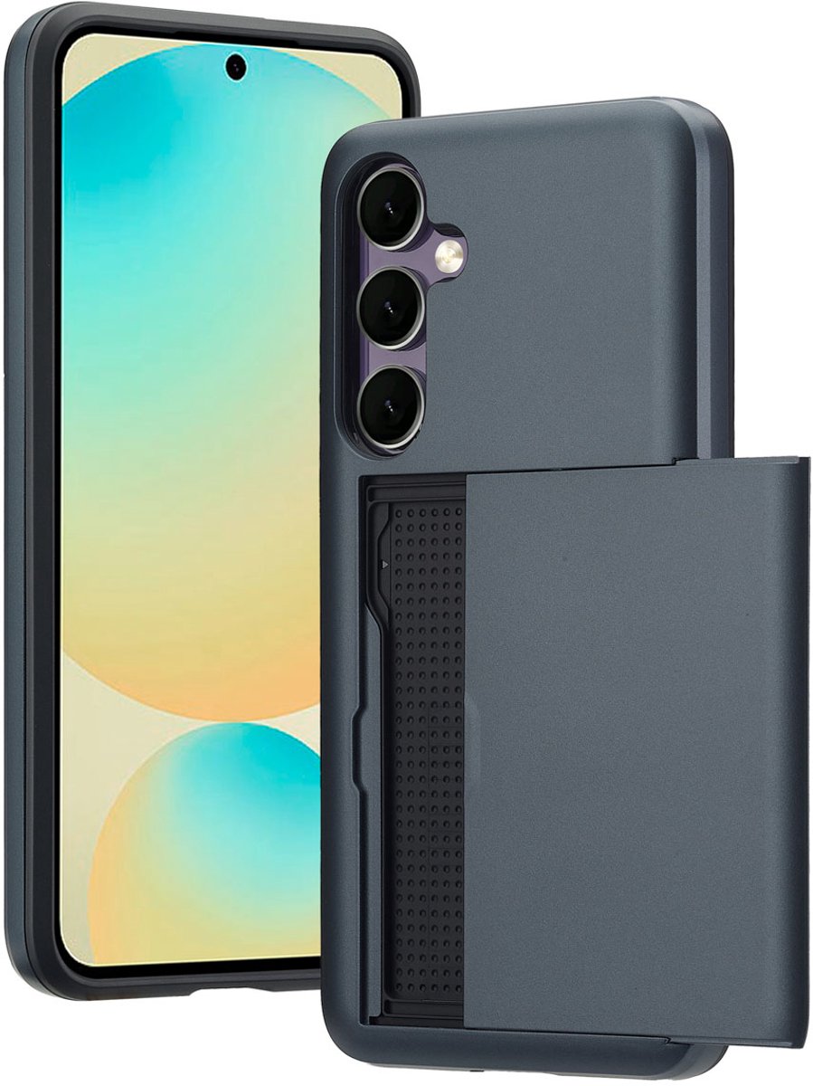 imoshion Hoesje met Pasjeshouder - Geschikt voor Samsung Galaxy S24 FE - Donkerblauw