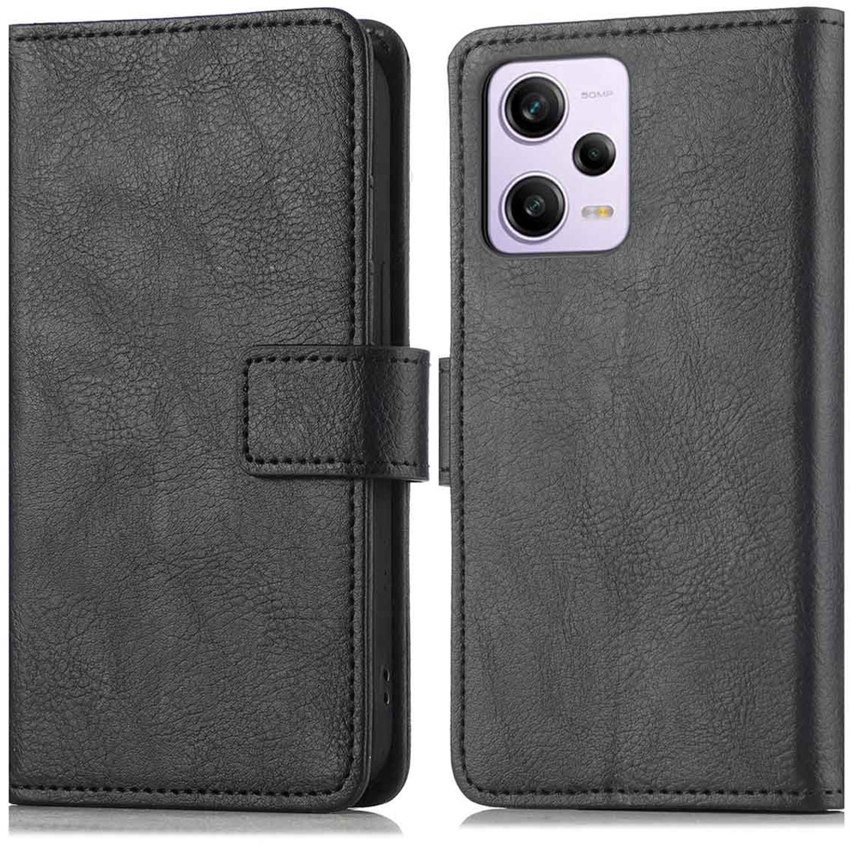 imoshion Hoesje - Geschikt voor Xiaomi Redmi Note 12 Pro - Luxe Bookcase - Zwart