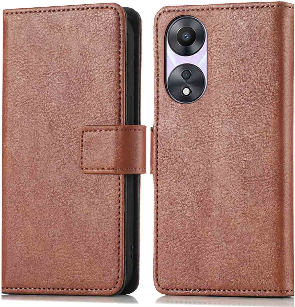 imoshion Hoesje - Geschikt voor Oppo A58 - Luxe Bookcase - Bruin