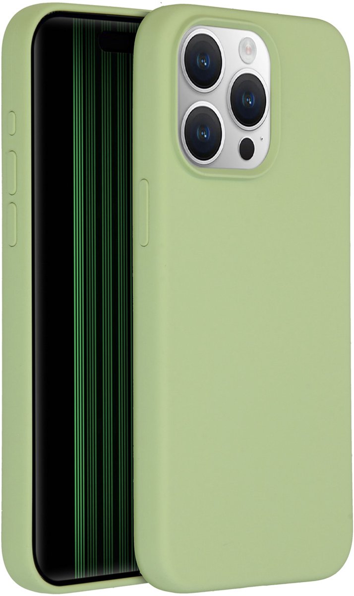 Accezz Hoesje Siliconen Geschikt voor iPhone 15 Pro Max - Accezz Liquid Silicone Backcover met MagSafe - Groen