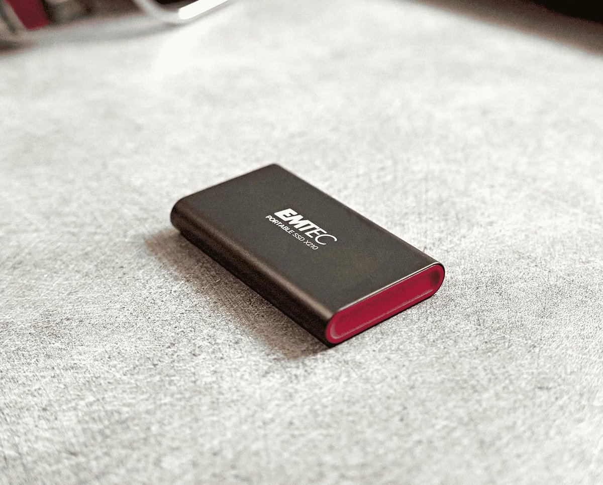 Emtec X210 Externe SSD-harde schijf USB 3.2-512 GB (zwart/rood)