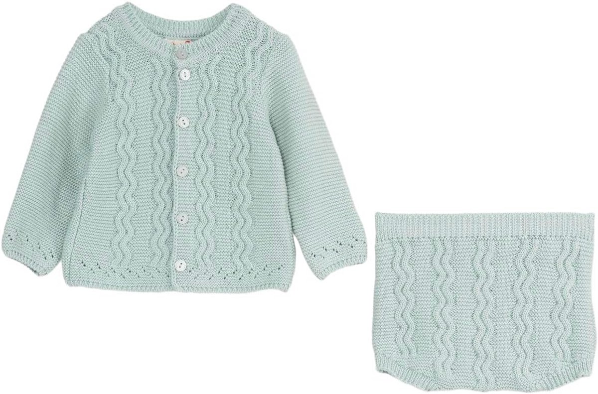 Zachte Gebreide Babykledingset Katoen Tricot Trui en Broek