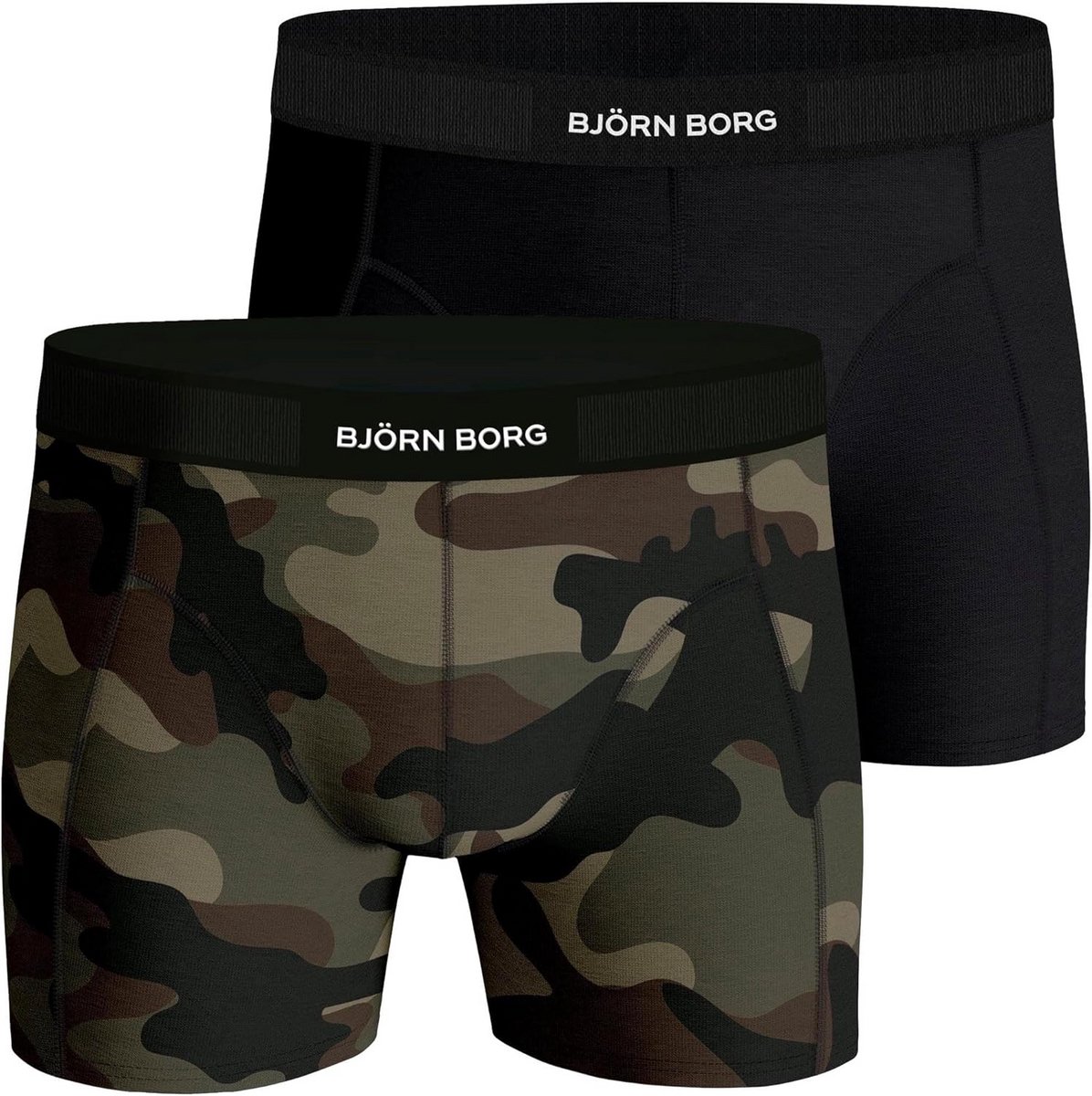 Heren Boxershorts 2-Pack Katoen Camouflage en Zwart