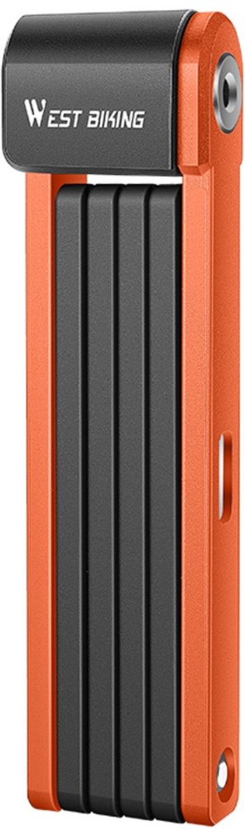 WEST BIKING vouwbaar- Fietsslot - Motor Slot - Oranje - Compact en Duurzaam - 80 cm - Hoge Bescherming