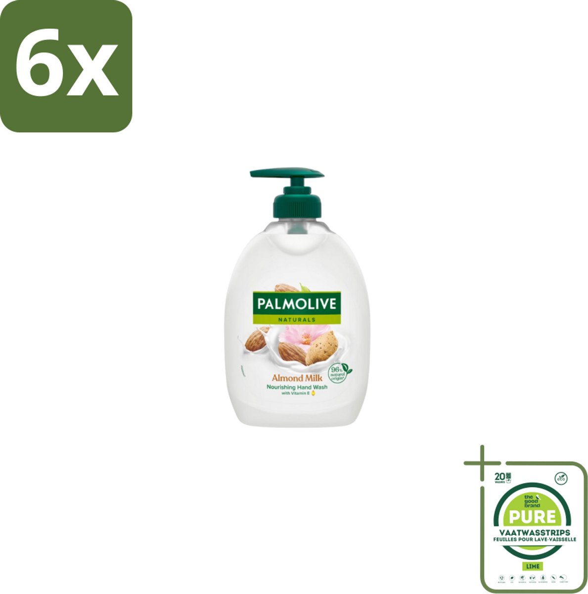Palmolive - Handzeep - Met Pomp - Almond Milk - 500ml - Voordeelverpakking - 6 stuks - Handzeep - Melk