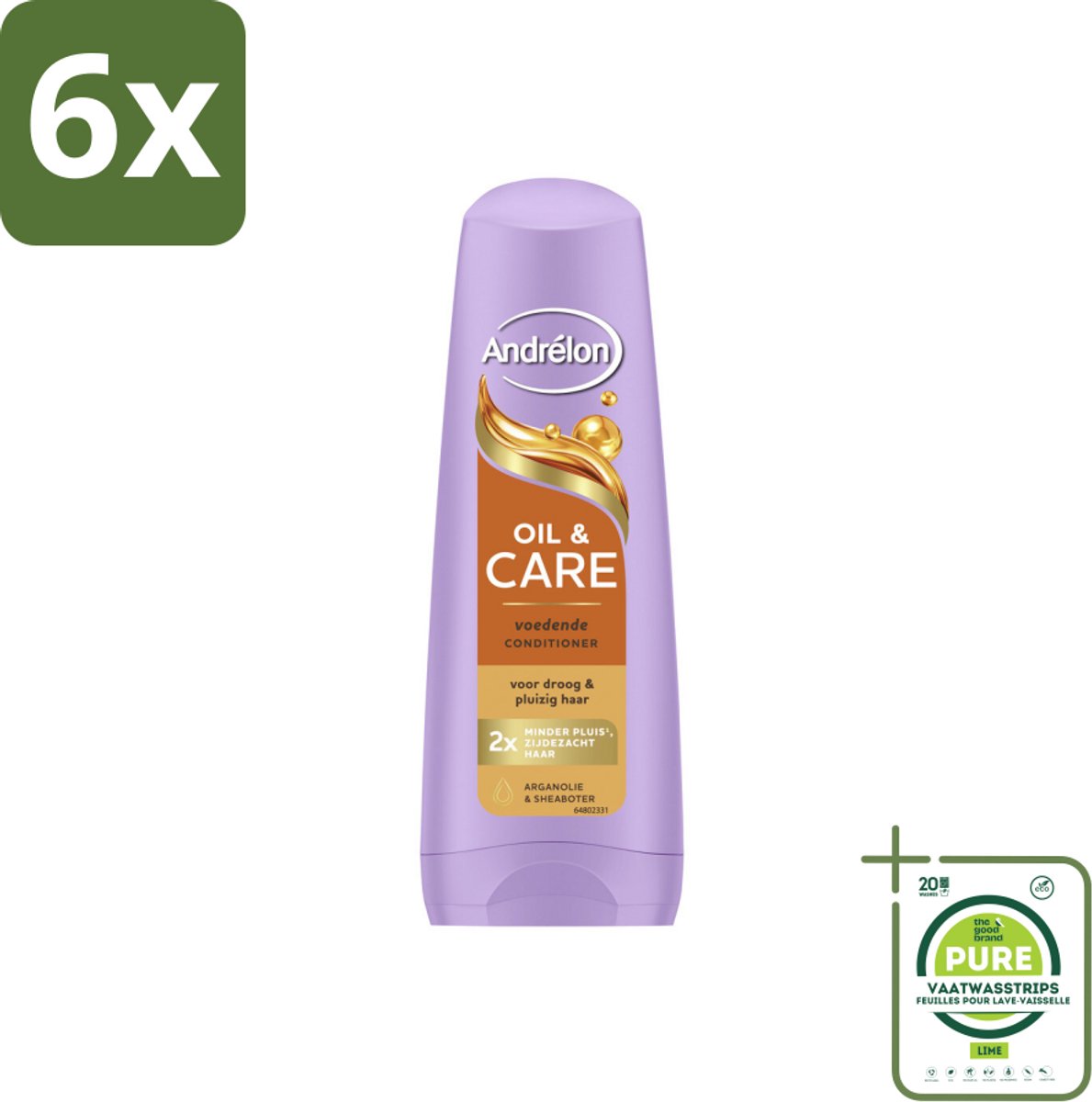Andrélon – Conditioner – Oil & Care – 200 ml - Voordeelverpakking - 6 stuks - Droog haar - Pluis haar