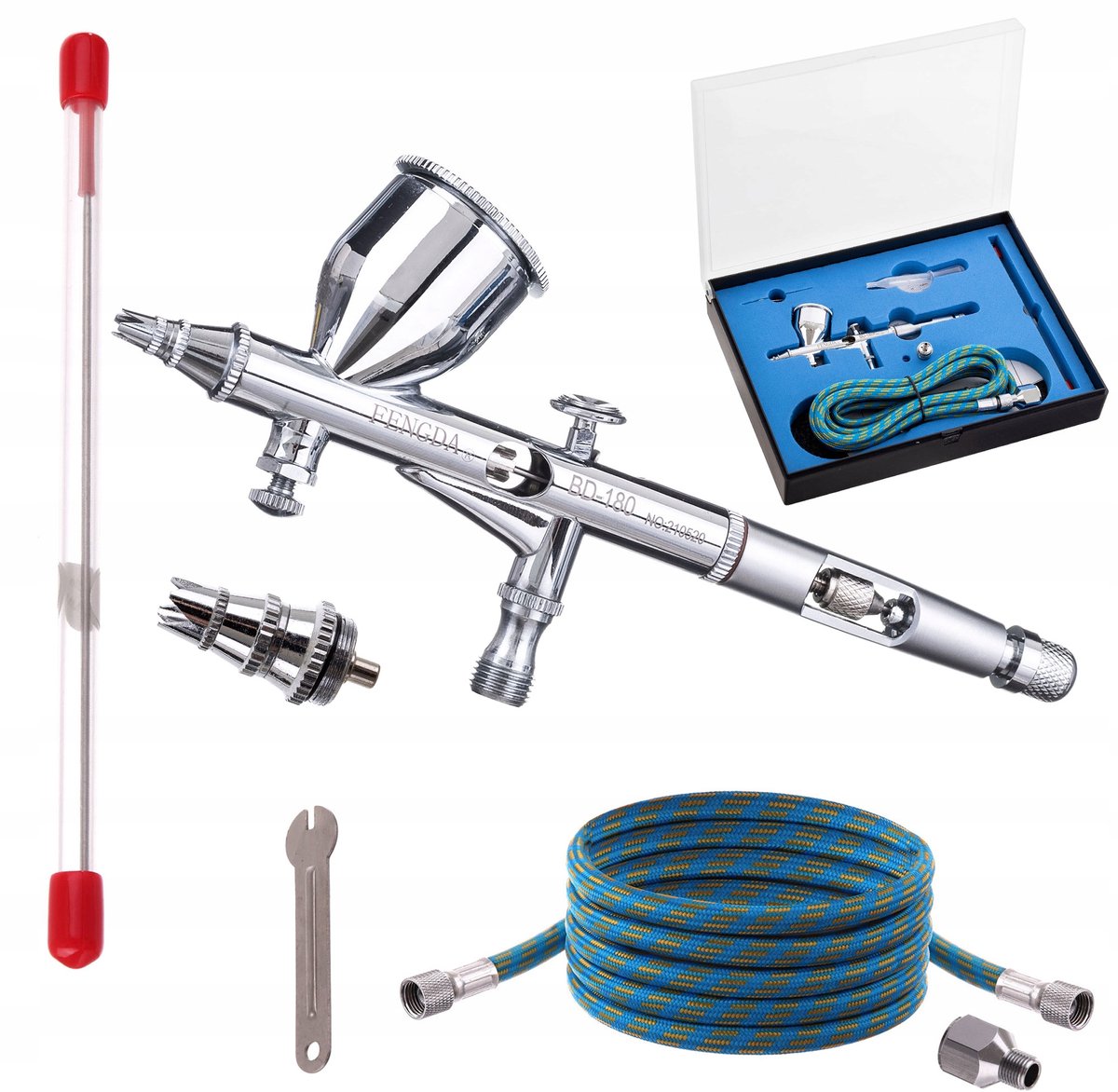 Fengda BD-180K Aerograaf Set met Dubbele Actie & Extra's