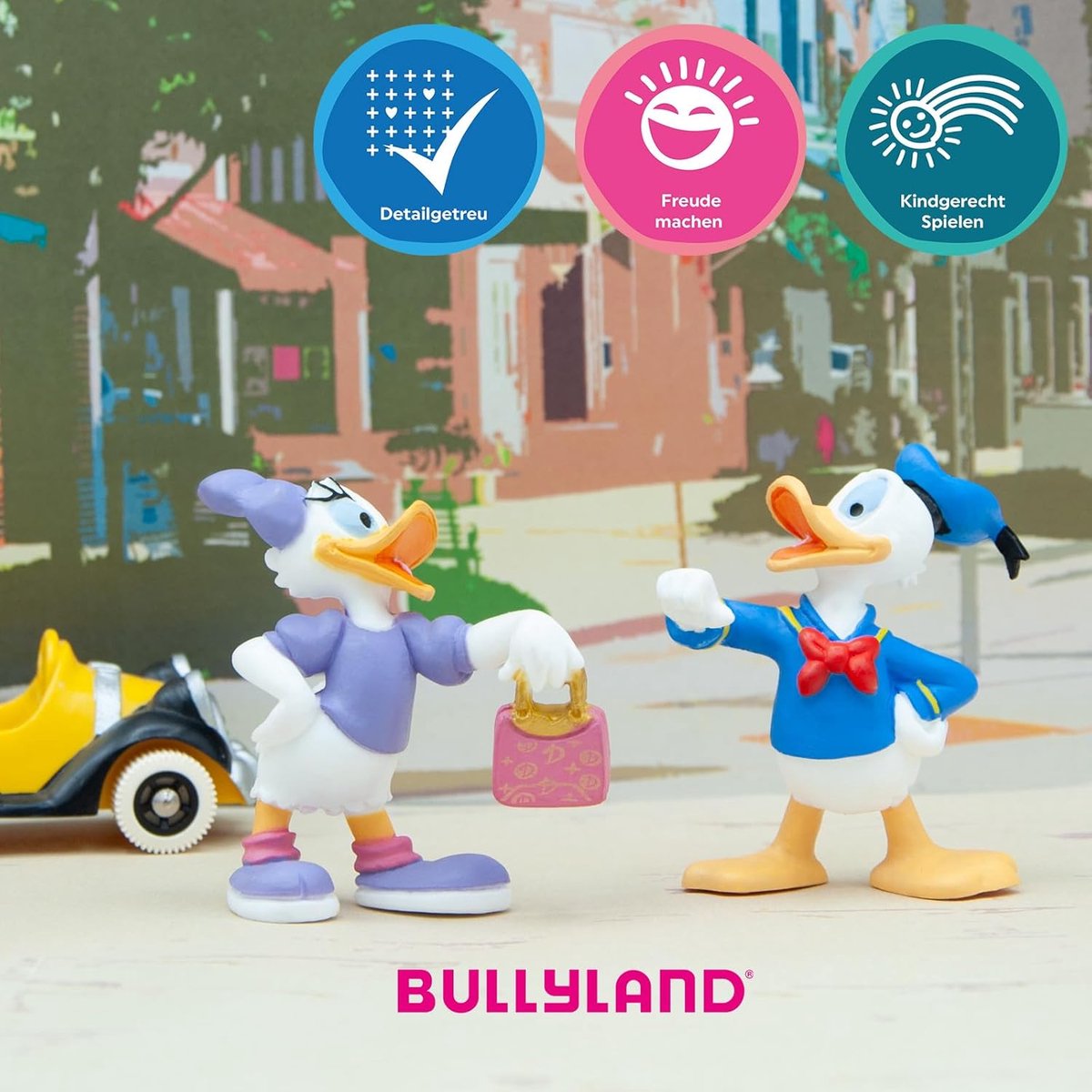 Bullyland 15343 – Speelfiguur en verzamelfiguur Katrien Duck met tas uit Disney, ca. 6,5 cm – levensecht en detailrijk vormgegeven – ideaal als taartfiguur en klein cadeautje voor kinderen vanaf 3 jaar. — afbeelding 4