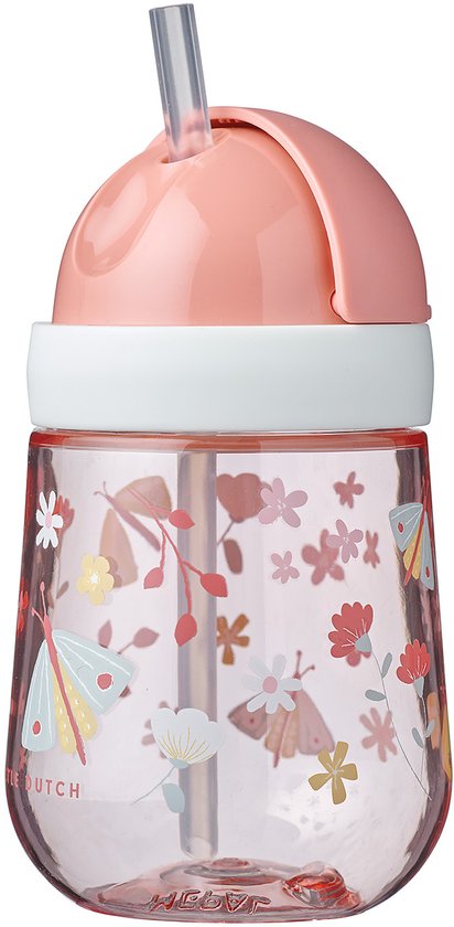 Mepal Mio Rietjesbeker Little Dutch - 300 ml - Makkelijk vast te houden - Kinderservies - Flowers & Butterflies