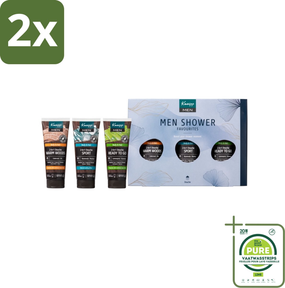Kneipp - Men Shower Favourites Geschenkset - Voordeelverpakking - 2 stuks - Douchegel - Mannen