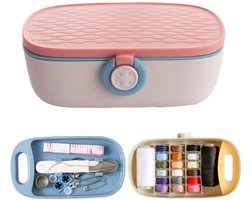 Ynkkvre - Naaiset - naaikit voor volwassenen - plastic naaidoos met naald en garen - naaibenodigdheden en accessoires-roze