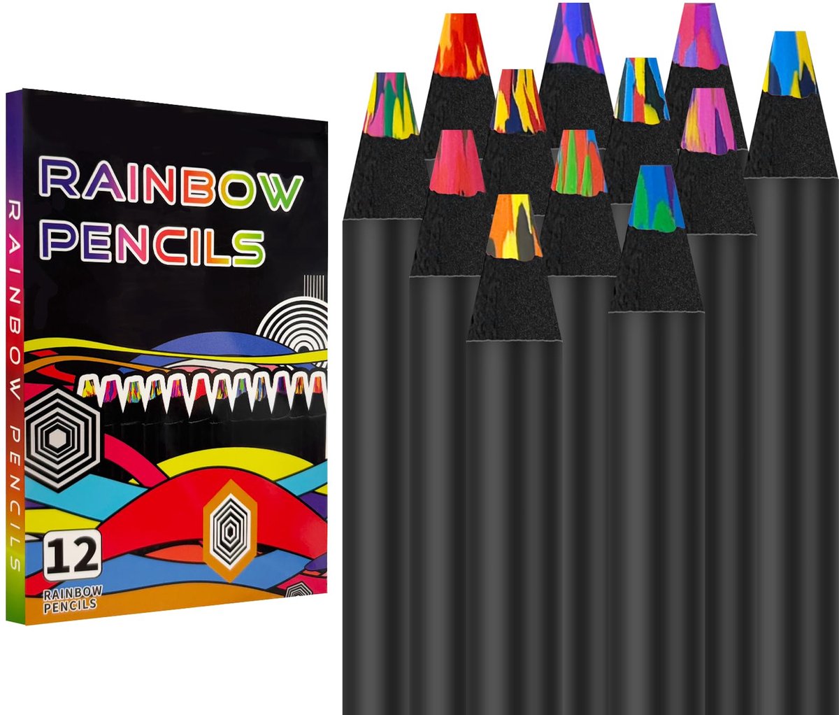 IMPERATORIS® Rainbox/Regenboog Kleurpotloden set - Penselen Kit - 12 Stuks