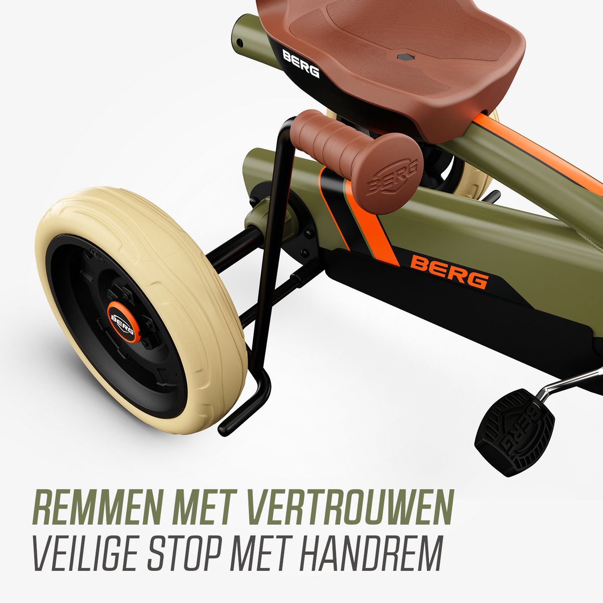 BERG Buzzy 2-in-1 Retro Skelter - 2+ jaar - Verstelbare Stoel - Veilige en Stabiele Wegligging - Groen - incl. duwstang — afbeelding 6