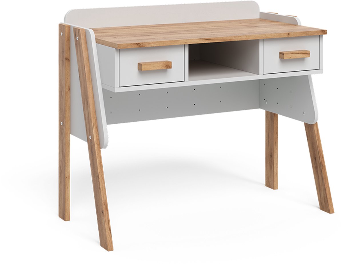 Vitalispa Malia Bureau – 97 x 51 cm met 2 laden Wit/Kunstnijverheid