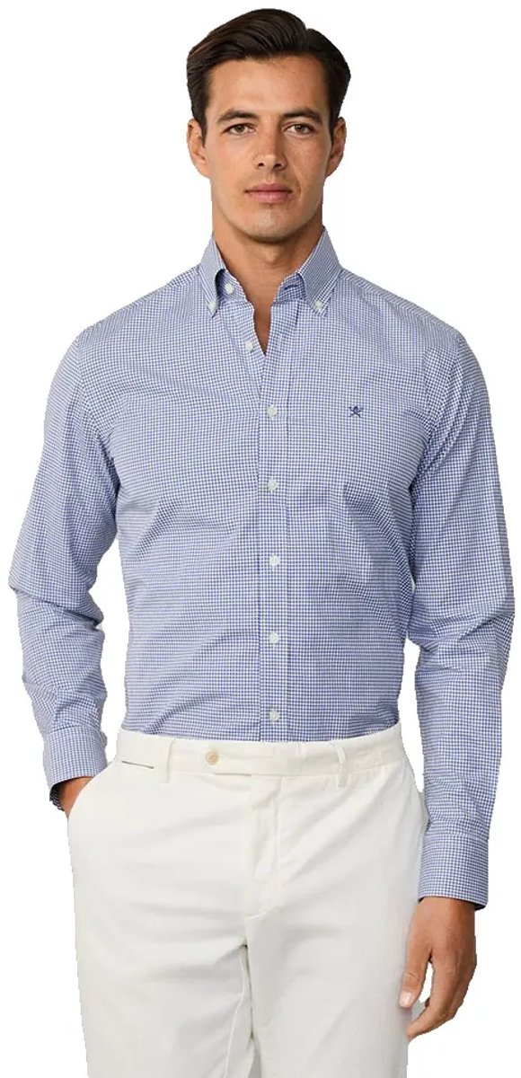 Hackett Ess Gingham Overhemd Met Lange Mouwen Blauw S Man