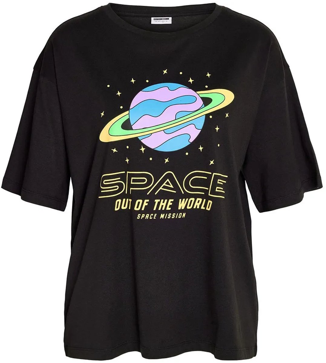 Noisy May Flex Ufo T-shirt Met Korte Mouwen Zwart XS Vrouw