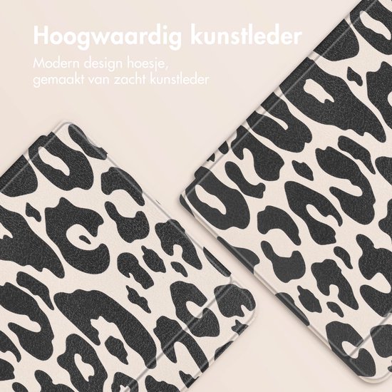imoshion Ereader Cover / Hoesje Geschikt voor Kobo Libra Colour - imoshion Design Slim Hard Case Sleepcover Bookcase met stand - / Leopard van iMoshion — afbeelding 2