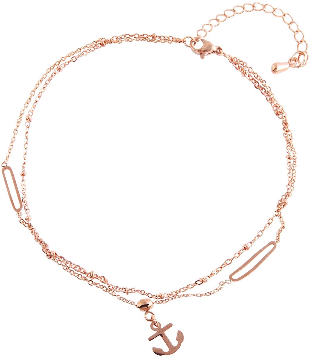 AKZENT Akzent dames voetsieraden Anouk enkelbandje van roestvrij staal, ankerhanger