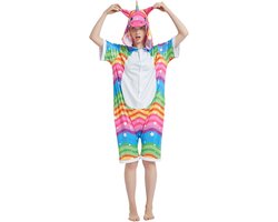 YAOMEI Dames Onesies Volwassene, Unisex Heren Zomer Kigurumi Onesies Pyjama Korte Mouwen Dier Sleepsuit Nachtkleding met Capuchonsweater, Halloween Kostuum Kleding, Kerstmis, Cosplay Party