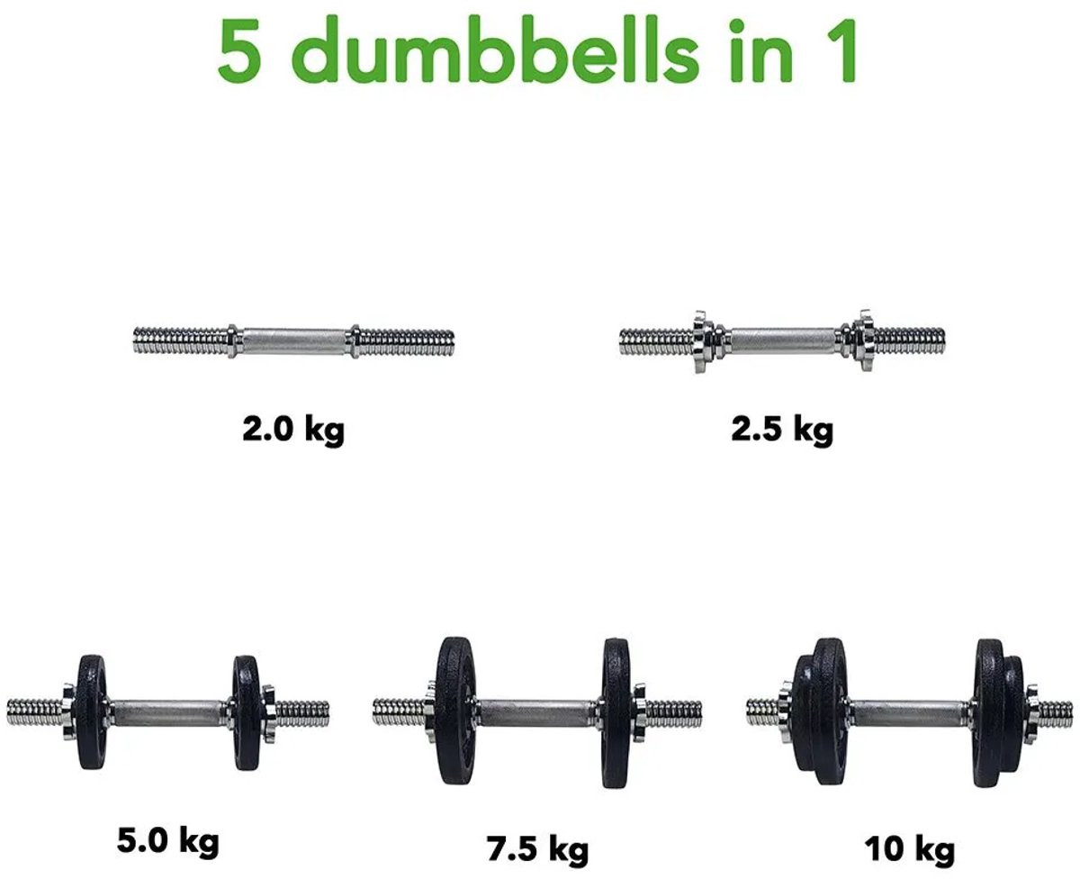 Tunturi Dumbbells - 10kg verstelbare set thumbnail 3