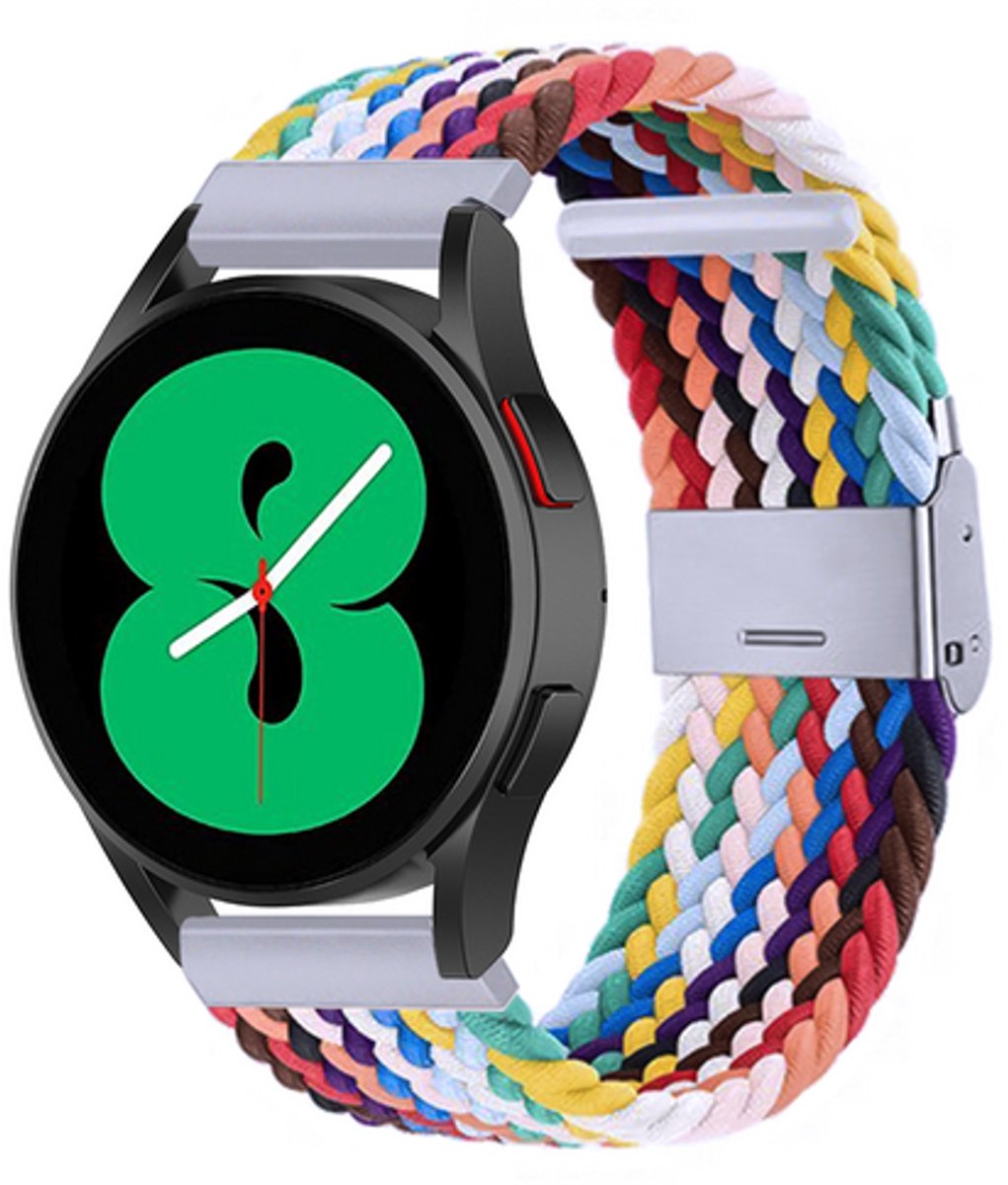 By Qubix - geschikt voor Huawei Watch 5 - 42mm - Braided nylon bandje - Multicolor
