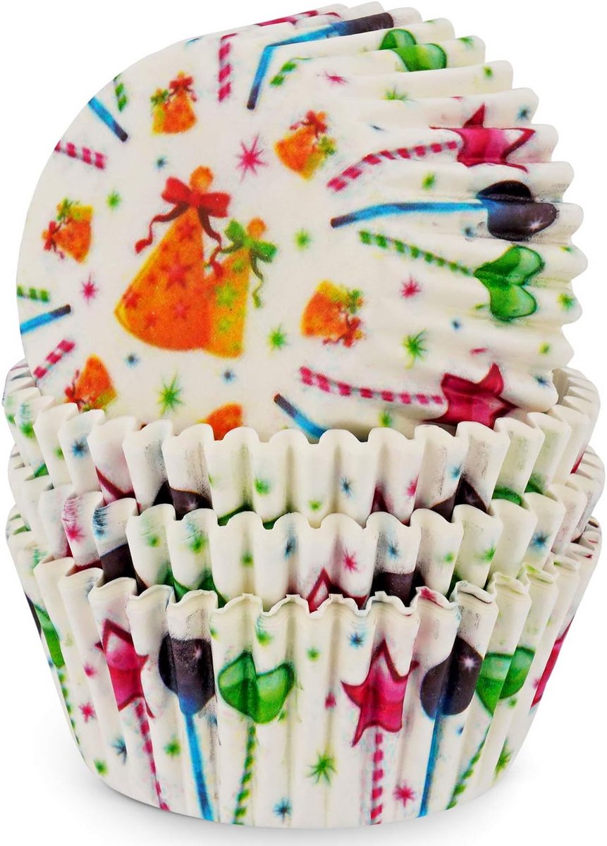 Papieren muffin- en cupcakevormpjes voor themafeesten - 100 stuks