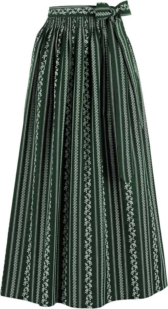 Dirndlschort voor dames in groen met bloemen