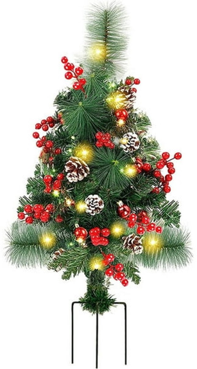 Mmgoqqt - 1 Stuk - Kerstmis Zonnewind - Kerstboom - Buitenlamp - Tak Plug Lamp - Groen - Solar Model - Luxueuze Verlichting - Gemakkelijk In Te Steken In Grasveld