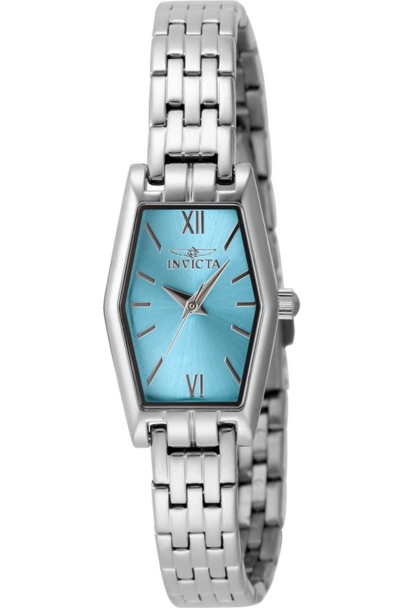 Invicta Angel 49063 Dames Horloge - Waterdicht - Analoog - Quartz Uurwerk - Roestvrij Staal met blauwe Wijzerplaat - 20mm