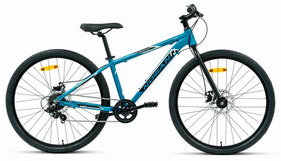 Zijaanzicht van de blauwe Nogan Gravel PRO kinderfiets.