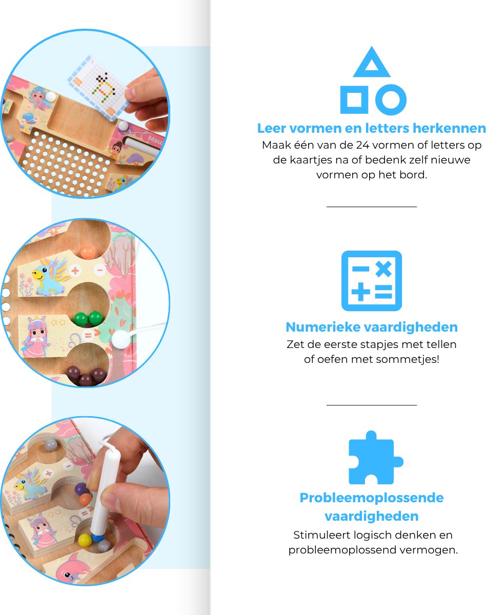Mauzek® Magnetisch Doolhof Fantasie – Montessori speelgoed – Houten speelgoed – Magneet spel – Sensorisch speelgoed – Reisspeelgoed – Peuter speelgoed – Kinderspeelgoed – Voor onderweg – Educatief spel – Meisjes – 3 jaar – 4 jaar – 5 jaar – 6 jaar — afbeelding 4